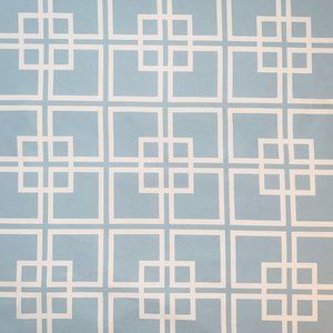 2.25 Yards Vicki Payne Free Spirit Aqua & Cream Fretwork Trellis Lattice Fabric